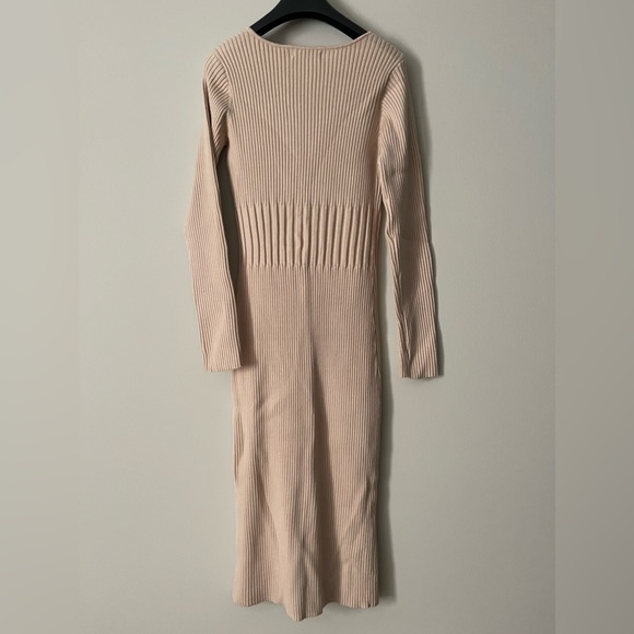 Square Neck Knit Sweater Dress - Picture 2 of 2